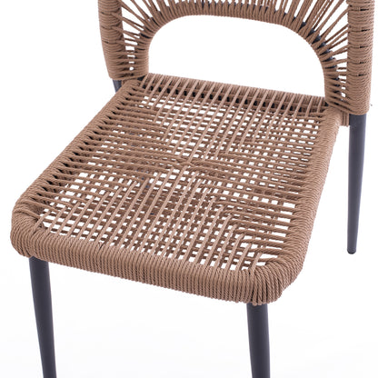 GRAY ALUMINUM CHAIR WITH BEIGE PE TWIST RATTAN HM5770.02 45x63x82Y cm.