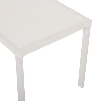 CHAIR ALUMINUM HM5921.02 WHITE FRAME AND TEXTLINE WITH BEIGE SYNTHETIC RATTAN 46x55,5x83Hcm.