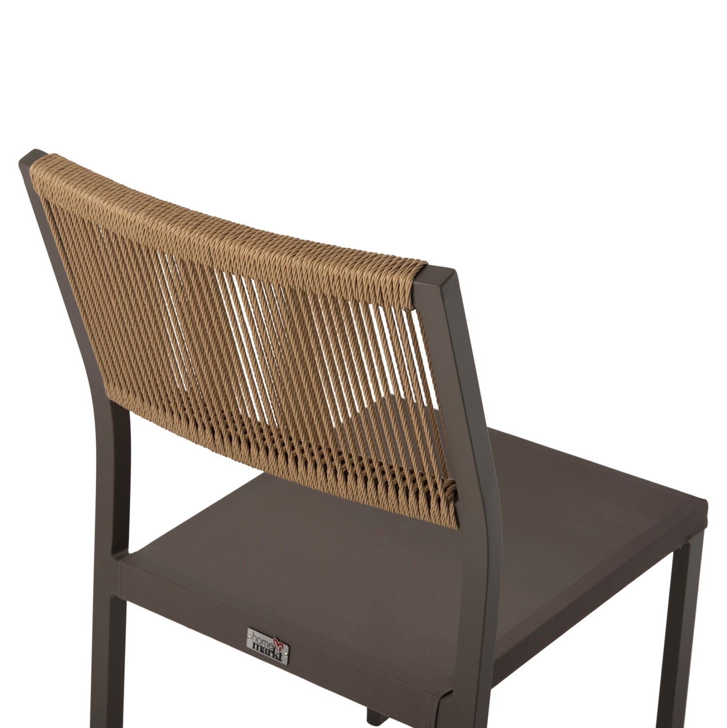 CHAIR ALUMINUM HM5921.03 CHAMPAGNE FRAME AND TEXTLINE WITH BEIGE SYNTHETIC RATTAN 46x55,5x83Hcm.