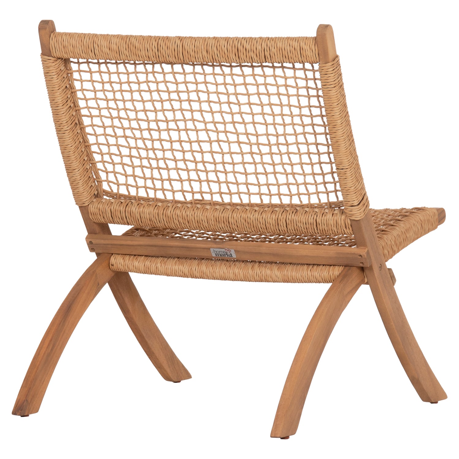 FOLDABLE LOUNGE CHAIR FERMO HM6243.01 ACACIA WOOD IN NATURAL-SYNTHETIC WICKER 60x75x75Hcm.