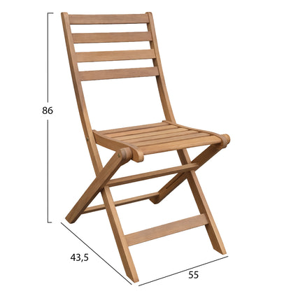 FOLDING CHAIR MUYEN HM6542 ACACIA WOOD IN NATURAL COLOR 55x45.3x86Hcm.