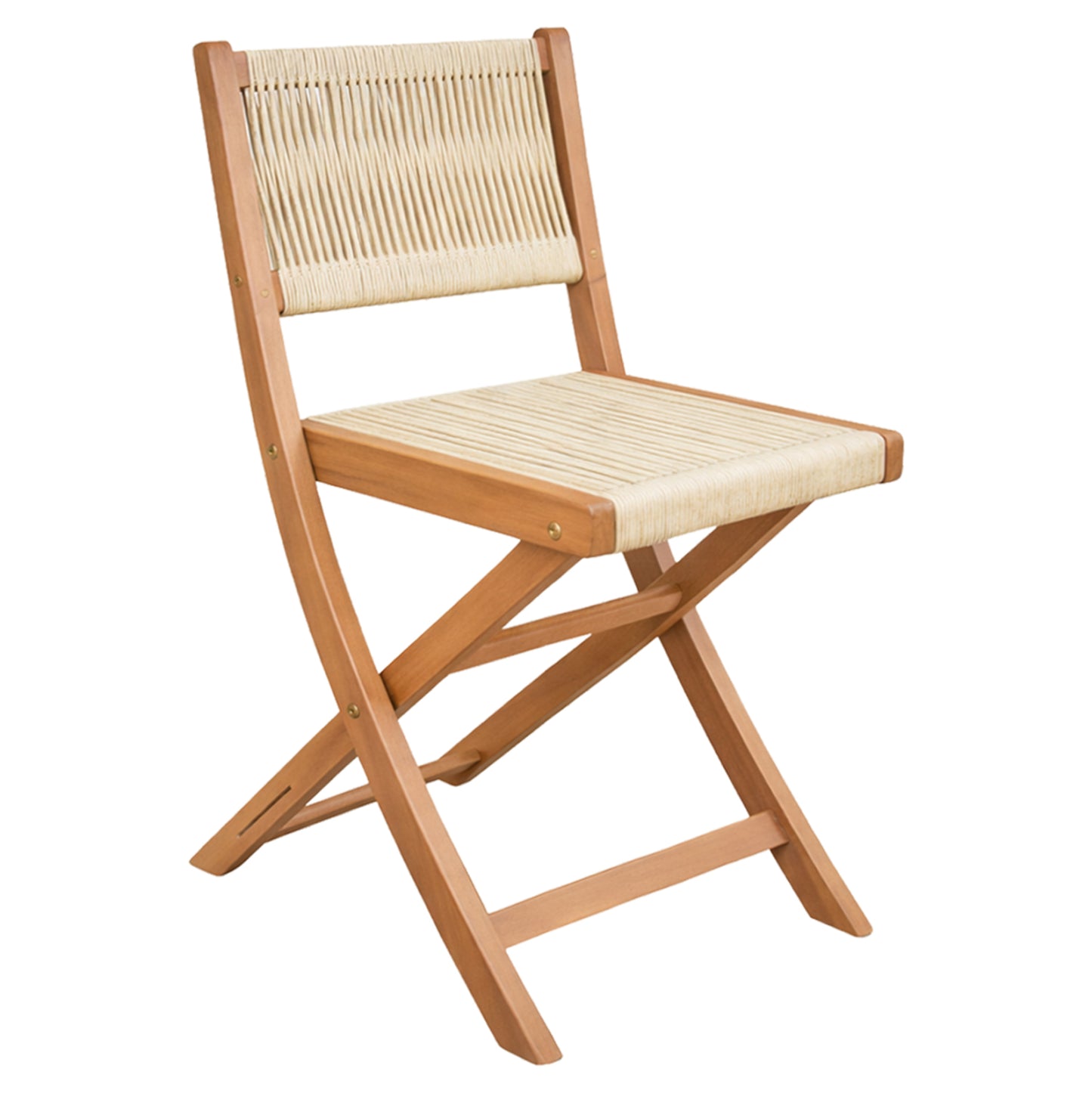 FOLDING CHAIR SIGGE HM6549 ACACIA WOOD--BEIGE ROPE 51x43x82Hcm.