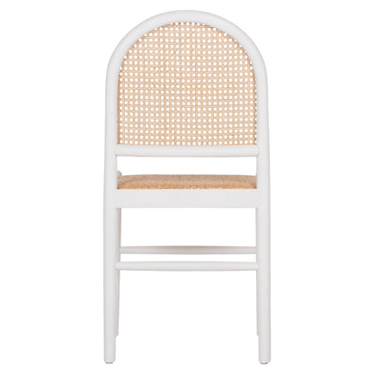 CHAIR BEECH WOOD WHITE-RATTAN BEIGE HM9407.03 43x50x87Hcm.