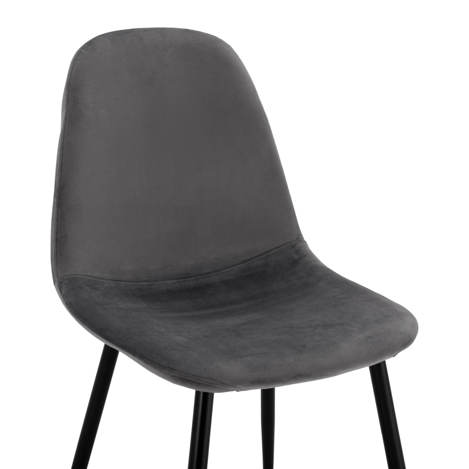 Dining Chair Leonardo Velvet Grey with metallic legs HM00100.01 45x53x85 cm.