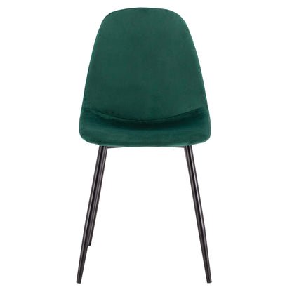 Dining Chair Leonardo Cypress Green Velvet with metallic legs HM00100.23 45x53x85 cm.