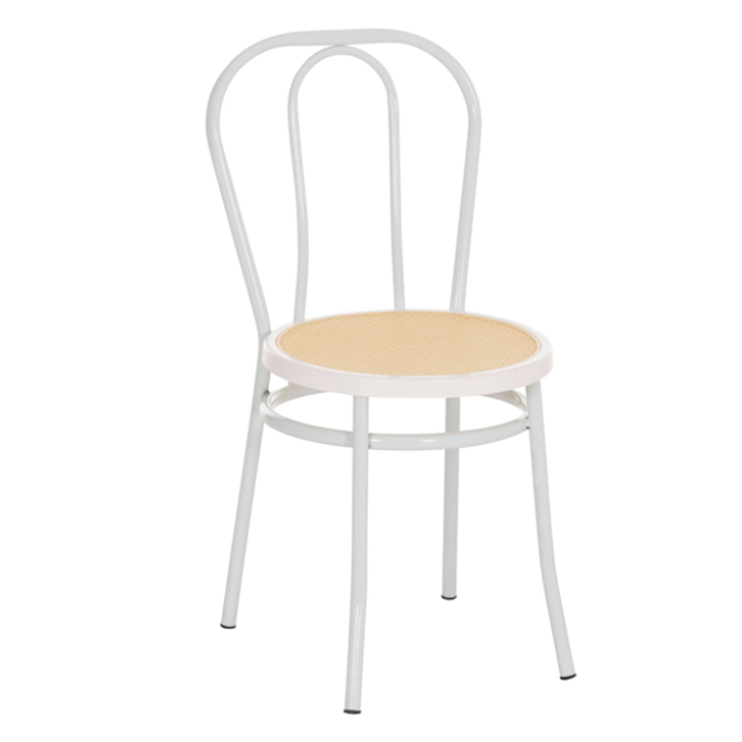 DINING CHAIR VIENNA TYPE--WHITE METAL WITH POLYETHYLENE MAT