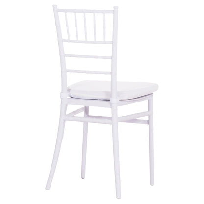 CATERING CHAIR TIFFANY WITH CUSHION HM21104 WHITE POLYPROPYLENE 39x47x89Hcm.