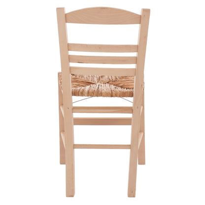 Traditional chair with straw unpainted HM10369.02