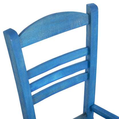 TRADITIONAL CHAIR JHETT HM5575.05 BEECH WOOD WITH IMPREGNATION IN BLUE-FRAME ONLY 40x42x87Hcm.