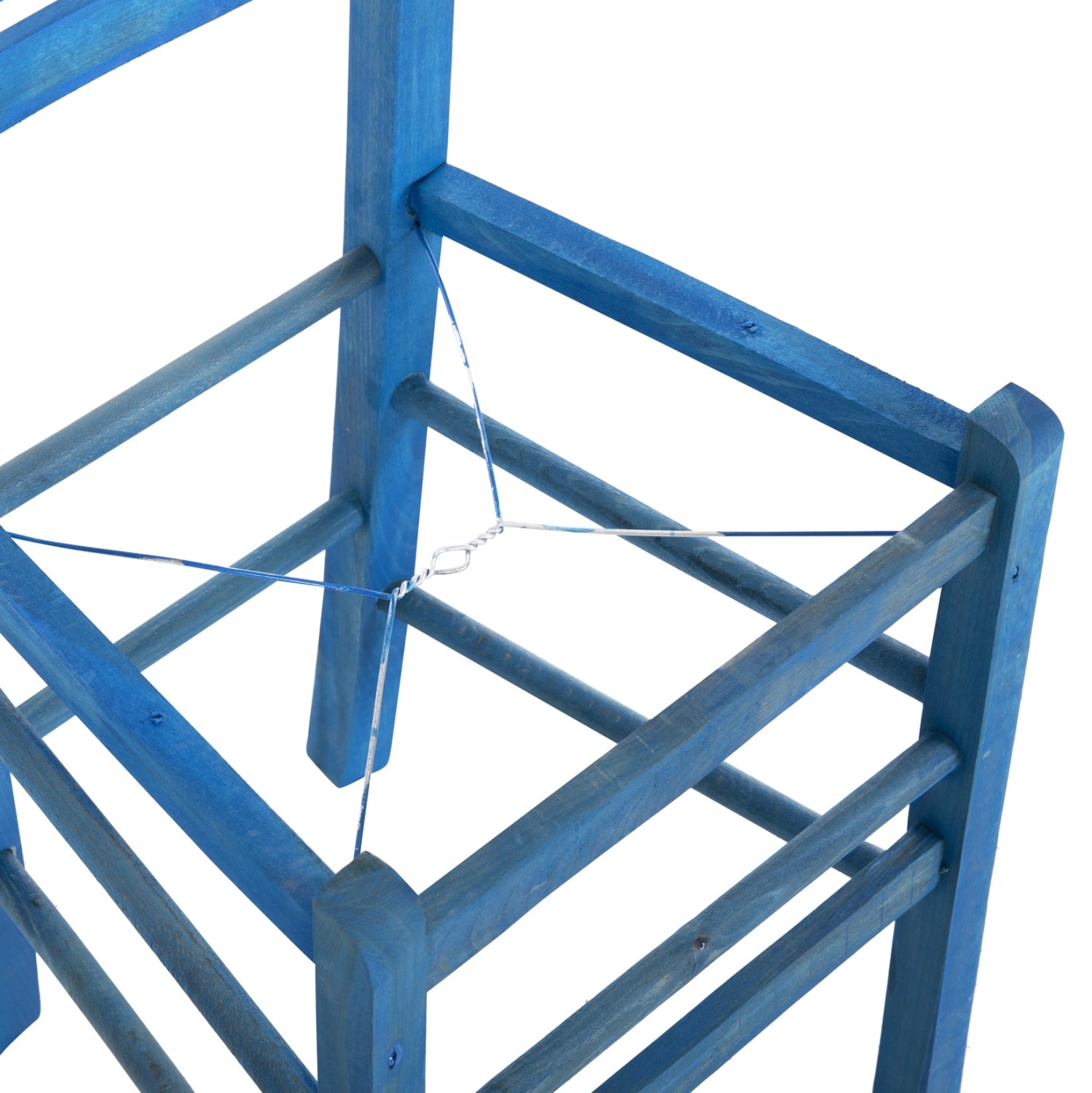 TRADITIONAL CHAIR JHETT HM5575.05 BEECH WOOD WITH IMPREGNATION IN BLUE-FRAME ONLY 40x42x87Hcm.