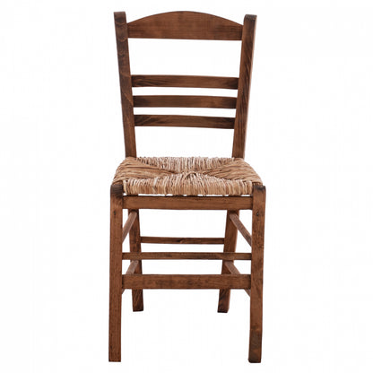 Traditional chair with straw walnut HM10369.01
