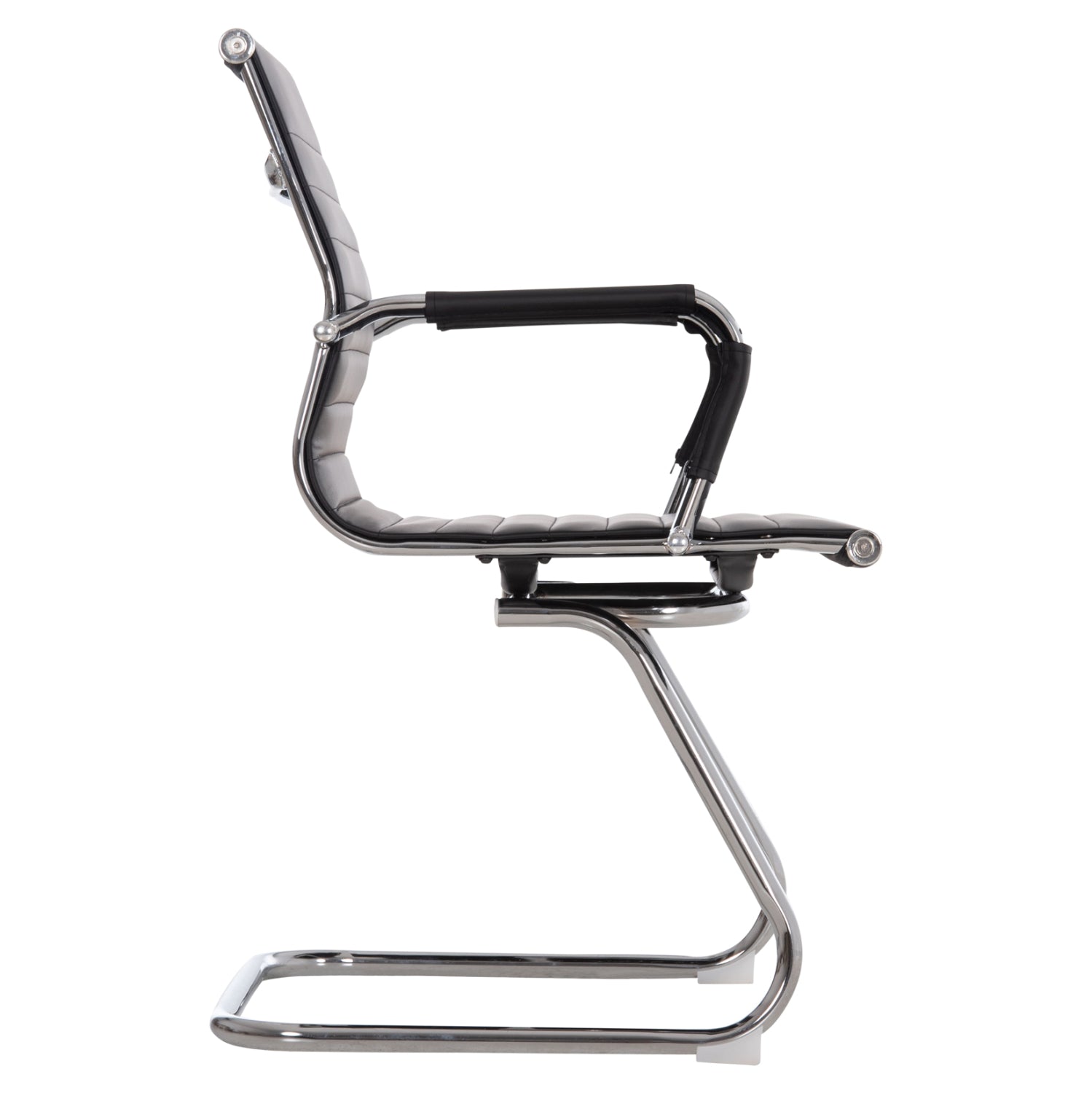 CONFERENCE CHAIR BOSS HM1023.31 WITH ARMS-BLACK PU-CHROMED METAL LEGS 54x55x88Hcm.