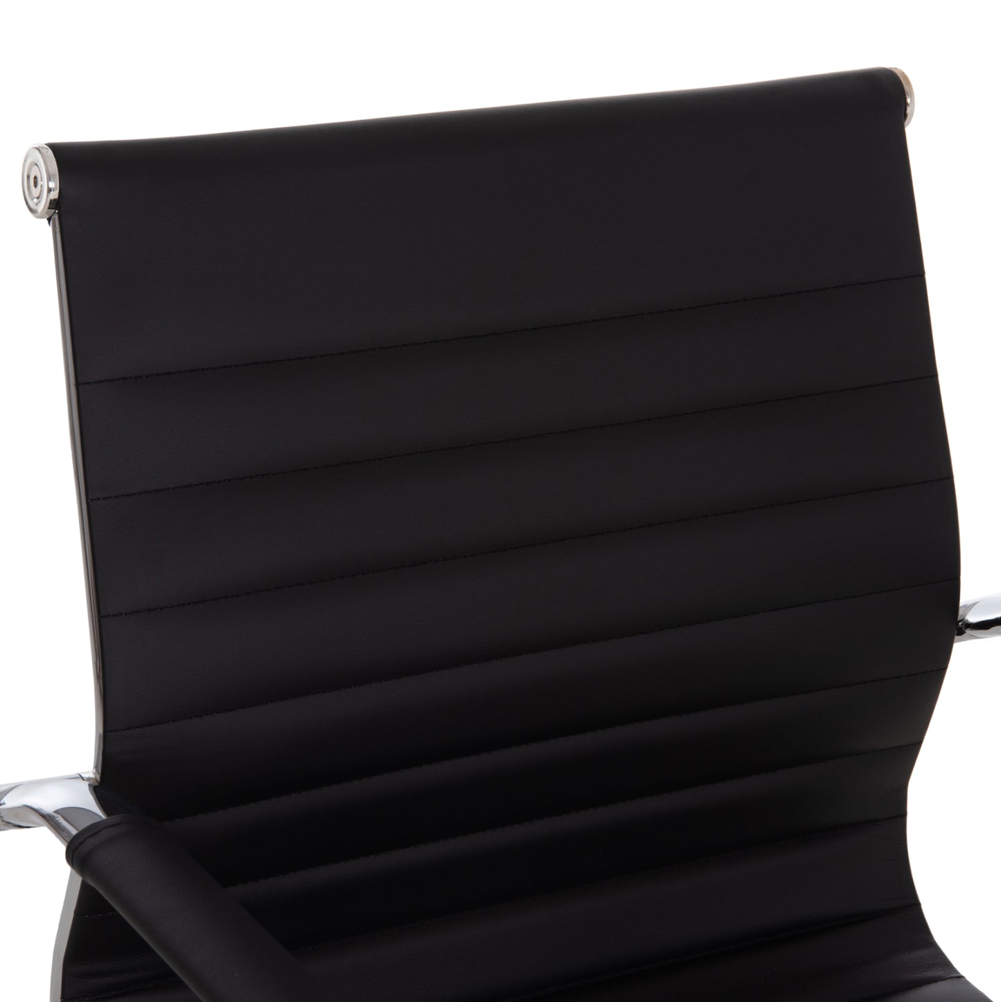 CONFERENCE CHAIR BOSS HM1023.31 WITH ARMS-BLACK PU-CHROMED METAL LEGS 54x55x88Hcm.