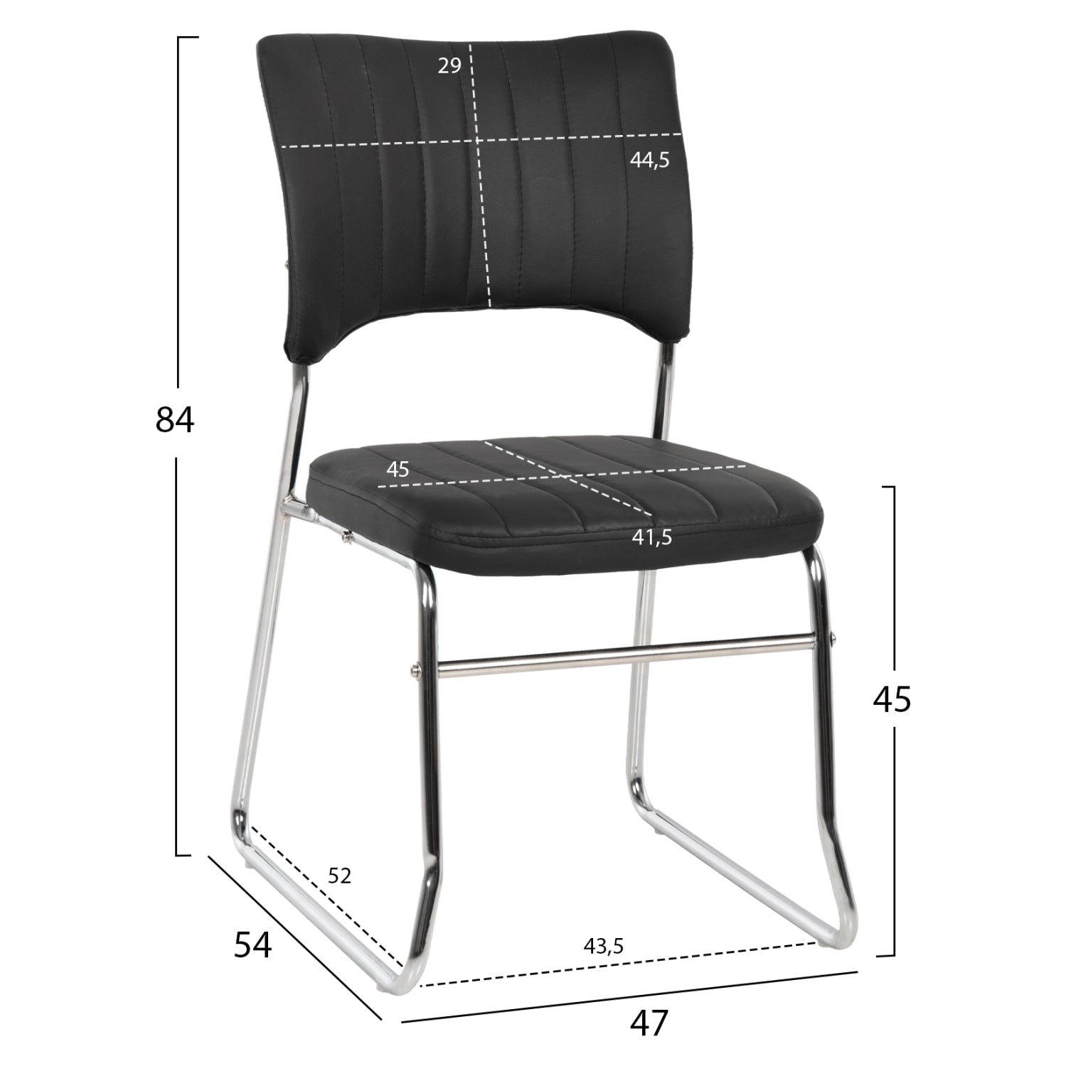 Conference chair HM1071.01 Black 47x54x84 cm.