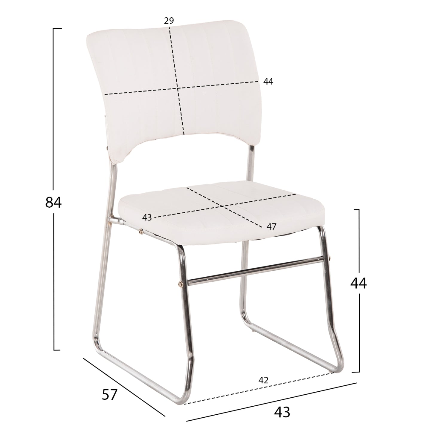 Conference chair HM1071.02 White 52x60x85 cm