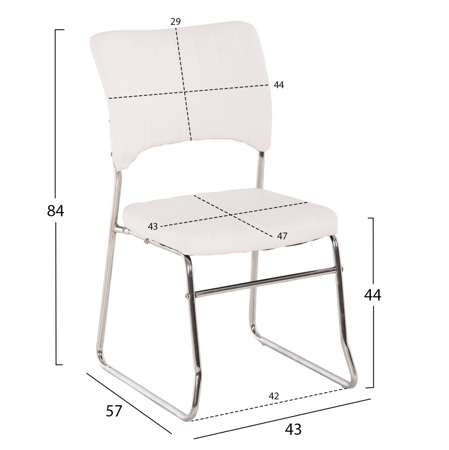 Conference chair HM1071.02 White 52x60x85 cm