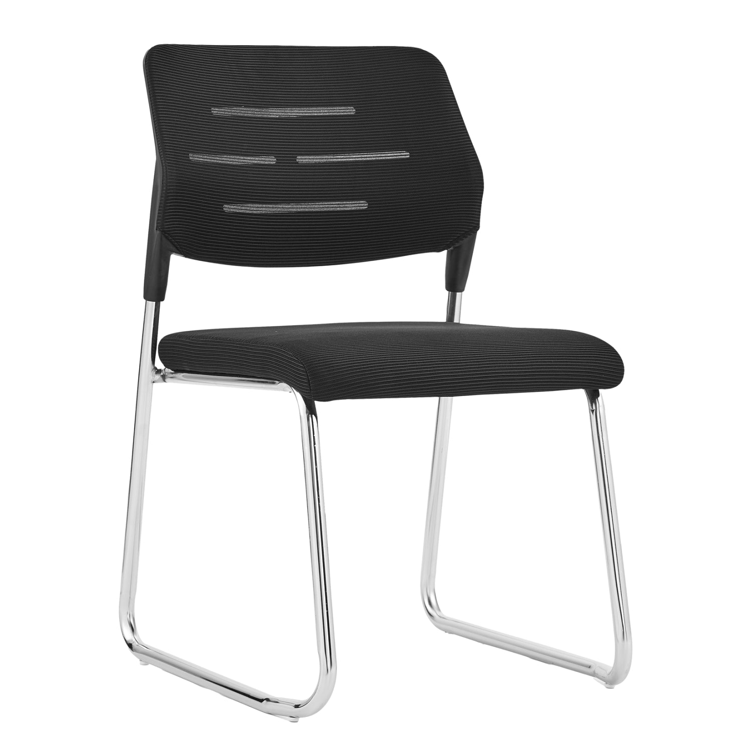 VISITORS' CHAIR TRABBEL HM1211.01 BLACK MESH FABRIC--METAL LEGS 48x50x82Hcm.
