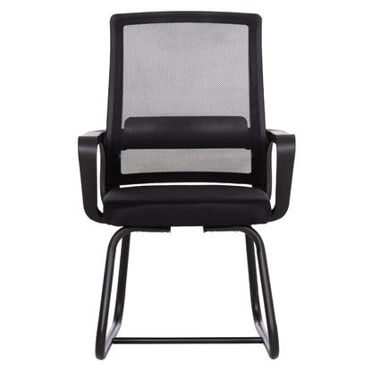 VISITOR'S CHAIR CASTER HM1228.01 METAL-PP-MESH FABRIC-- BLACK 46x52x94Hcm.