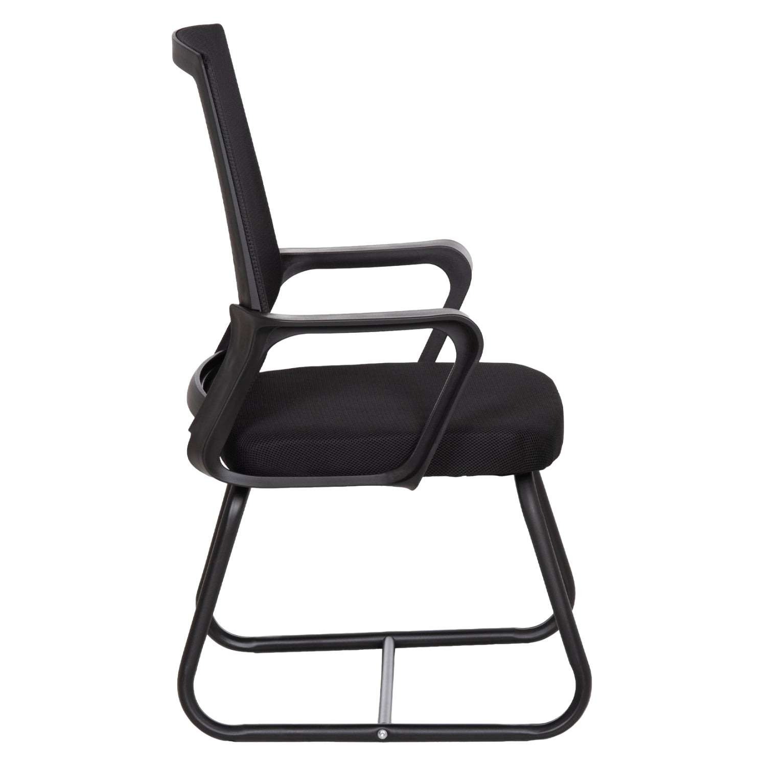 VISITOR'S CHAIR CASTER HM1228.01 METAL-PP-MESH FABRIC-- BLACK 46x52x94Hcm.