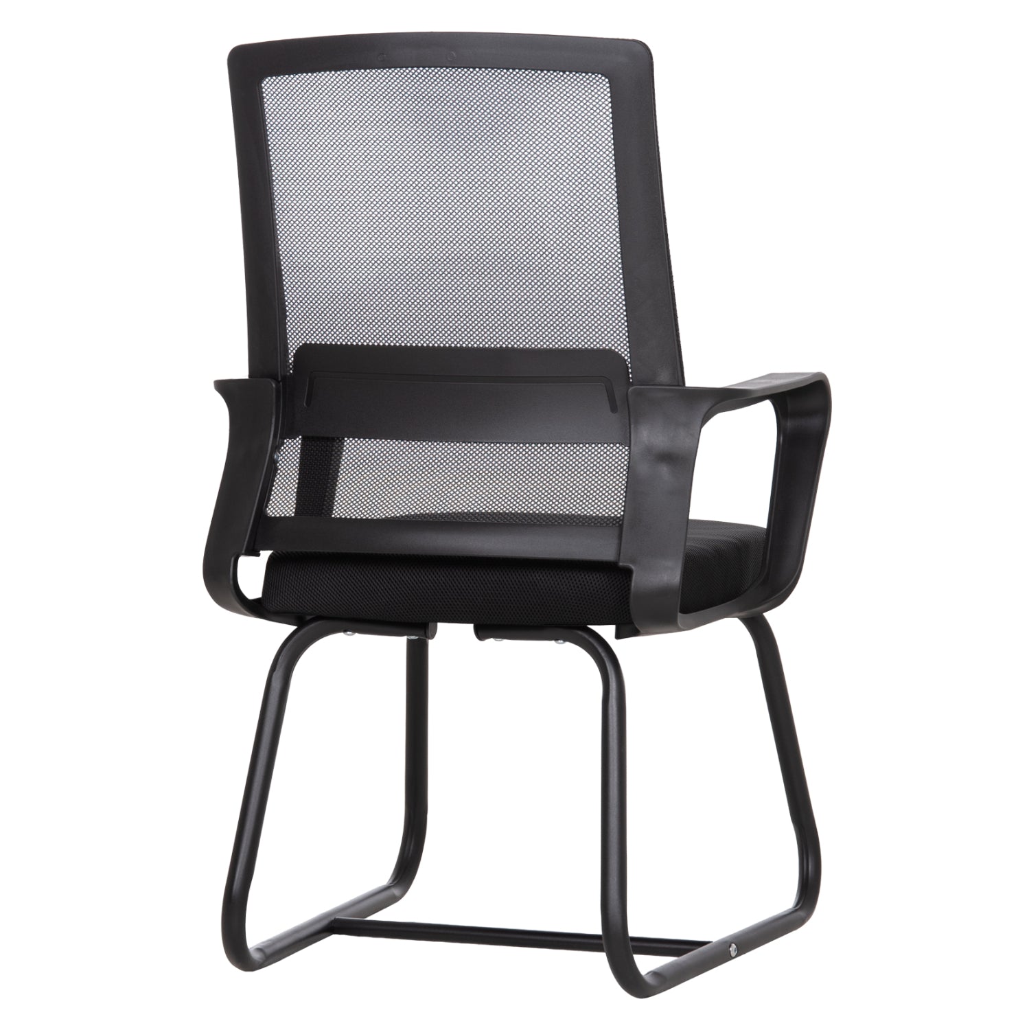 VISITOR'S CHAIR CASTER HM1228.01 METAL-PP-MESH FABRIC-- BLACK 46x52x94Hcm.