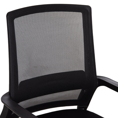VISITOR'S CHAIR CASTER HM1228.01 METAL-PP-MESH FABRIC-- BLACK 46x52x94Hcm.