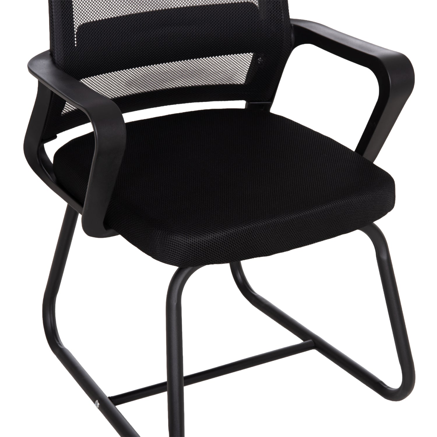 VISITOR'S CHAIR CASTER HM1228.01 METAL-PP-MESH FABRIC-- BLACK 46x52x94Hcm.