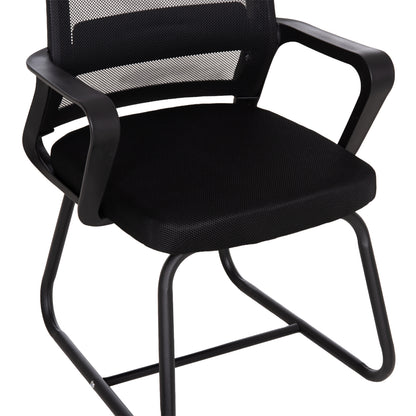 VISITOR'S CHAIR CASTER HM1228.01 METAL-PP-MESH FABRIC-- BLACK 46x52x94Hcm.