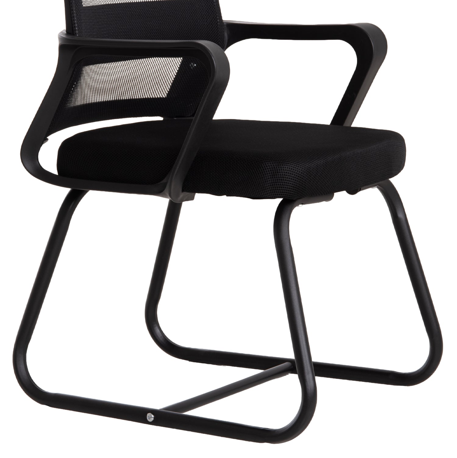 VISITOR'S CHAIR CASTER HM1228.01 METAL-PP-MESH FABRIC-- BLACK 46x52x94Hcm.