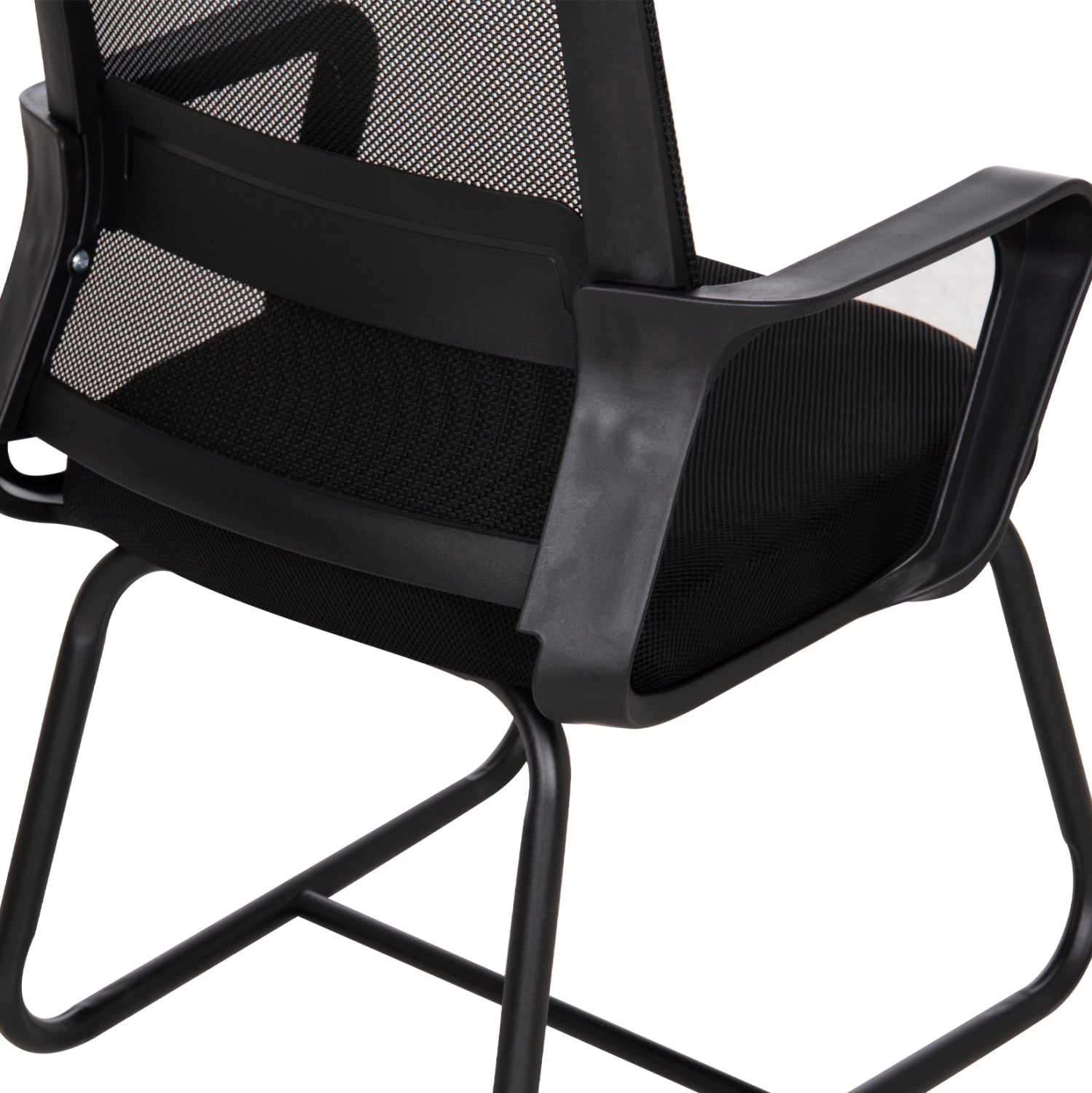 VISITOR'S CHAIR CASTER HM1228.01 METAL-PP-MESH FABRIC-- BLACK 46x52x94Hcm.
