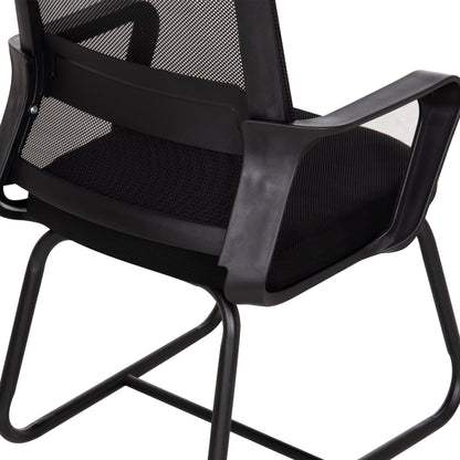 VISITOR'S CHAIR CASTER HM1228.01 METAL-PP-MESH FABRIC-- BLACK 46x52x94Hcm.
