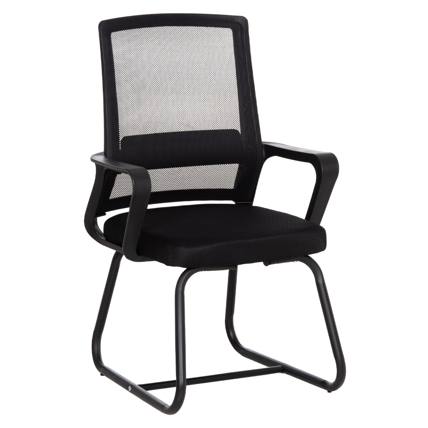 VISITOR'S CHAIR CASTER HM1228.01 METAL-PP-MESH FABRIC-- BLACK 46x52x94Hcm.