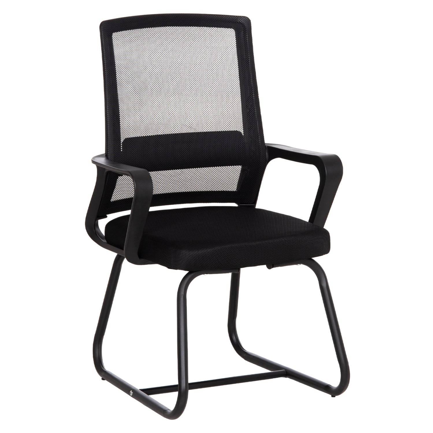VISITOR'S CHAIR CASTER HM1228.01 METAL-PP-MESH FABRIC-- BLACK 46x52x94Hcm.