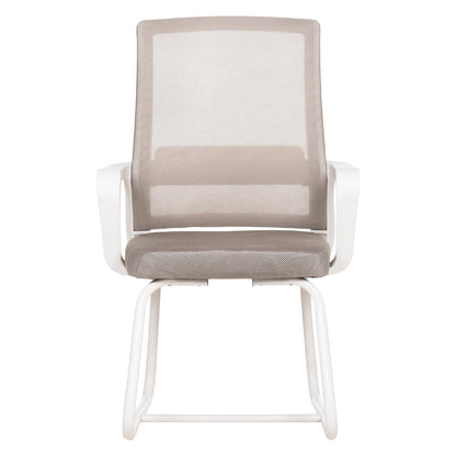 VISITOR'S CHAIR CASTER HM1228.02 WHITE METAL/PP--LIGHT GREY MESH 58x56x93Hcm.