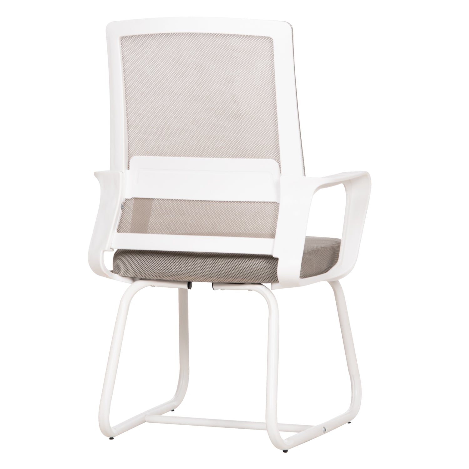 VISITOR'S CHAIR CASTER HM1228.02 WHITE METAL/PP--LIGHT GREY MESH 58x56x93Hcm.