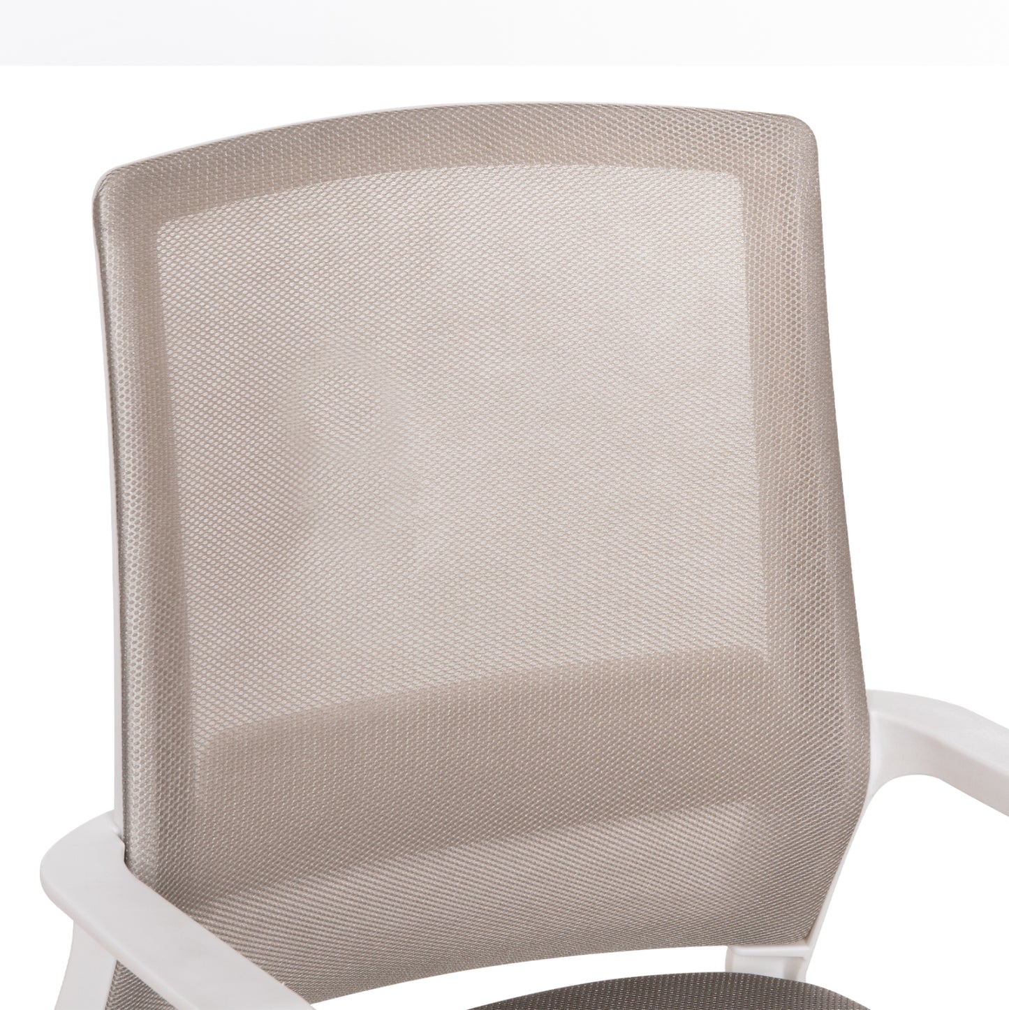 VISITOR'S CHAIR CASTER HM1228.02 WHITE METAL/PP--LIGHT GREY MESH 58x56x93Hcm.