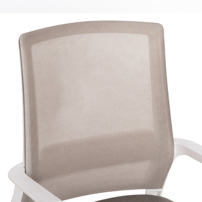 VISITOR'S CHAIR CASTER HM1228.02 WHITE METAL/PP--LIGHT GREY MESH 58x56x93Hcm.