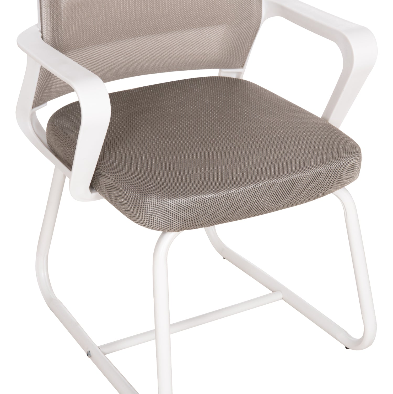 VISITOR'S CHAIR CASTER HM1228.02 WHITE METAL/PP--LIGHT GREY MESH 58x56x93Hcm.