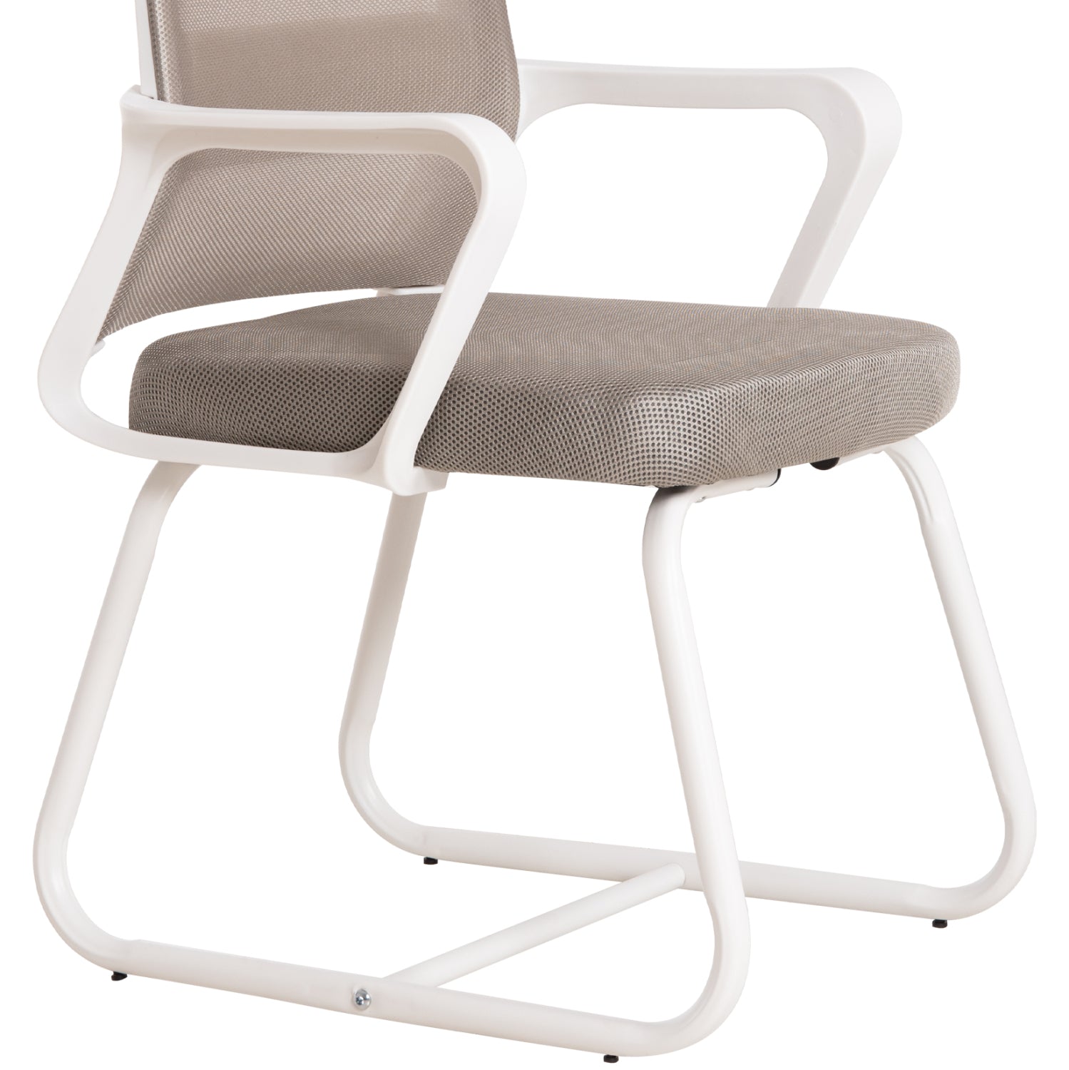 VISITOR'S CHAIR CASTER HM1228.02 WHITE METAL/PP--LIGHT GREY MESH 58x56x93Hcm.