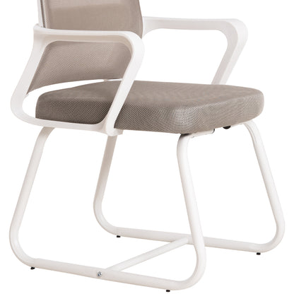 VISITOR'S CHAIR CASTER HM1228.02 WHITE METAL/PP--LIGHT GREY MESH 58x56x93Hcm.