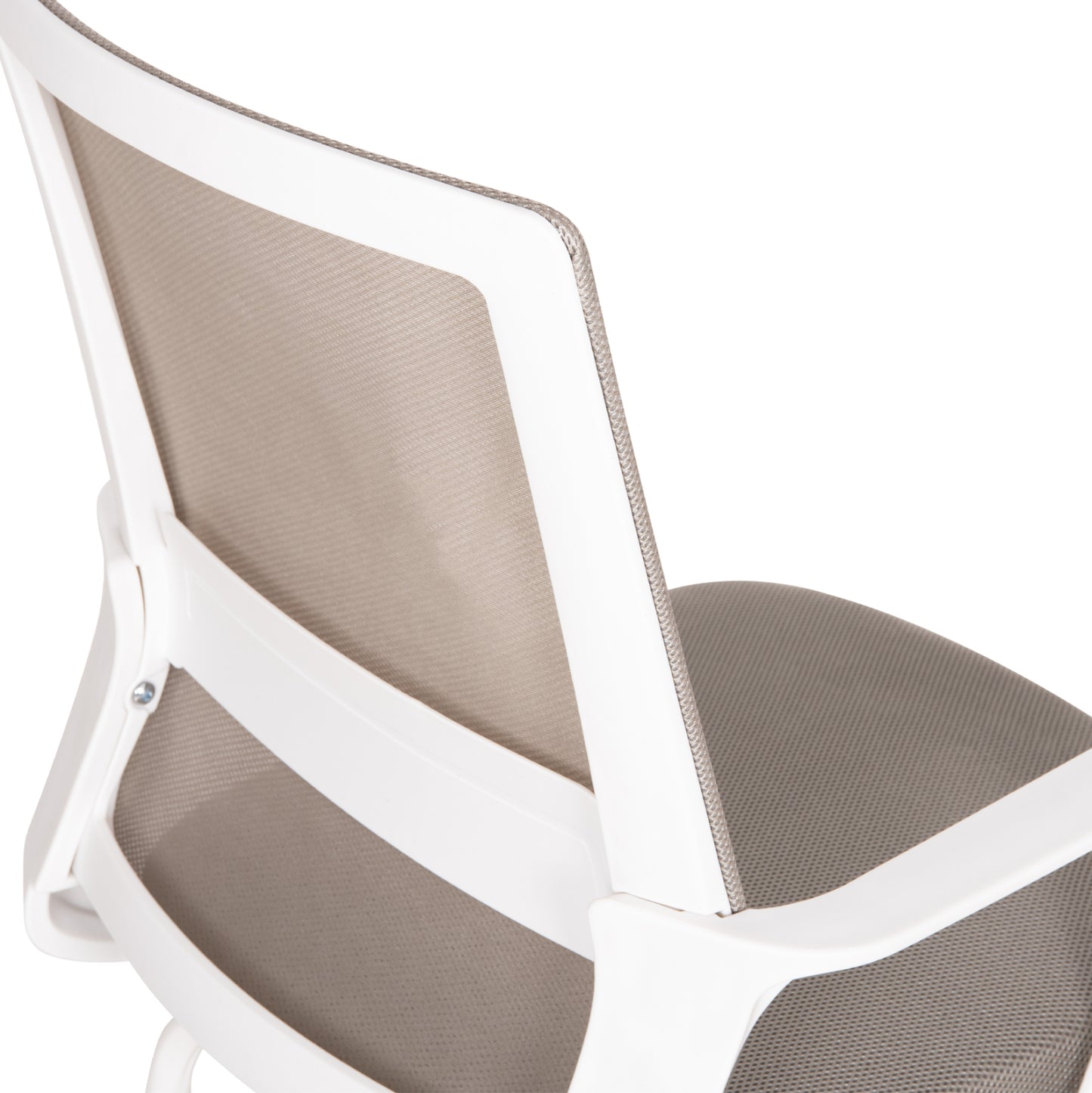 VISITOR'S CHAIR CASTER HM1228.02 WHITE METAL/PP--LIGHT GREY MESH 58x56x93Hcm.