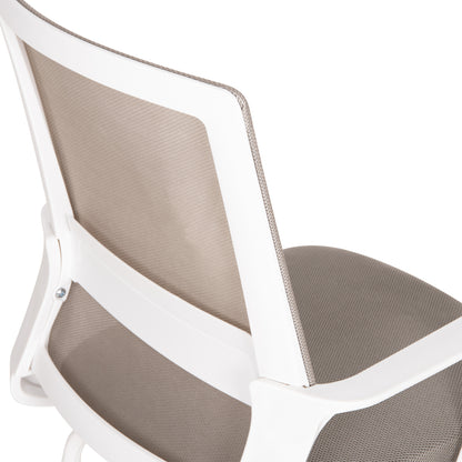 VISITOR'S CHAIR CASTER HM1228.02 WHITE METAL/PP--LIGHT GREY MESH 58x56x93Hcm.
