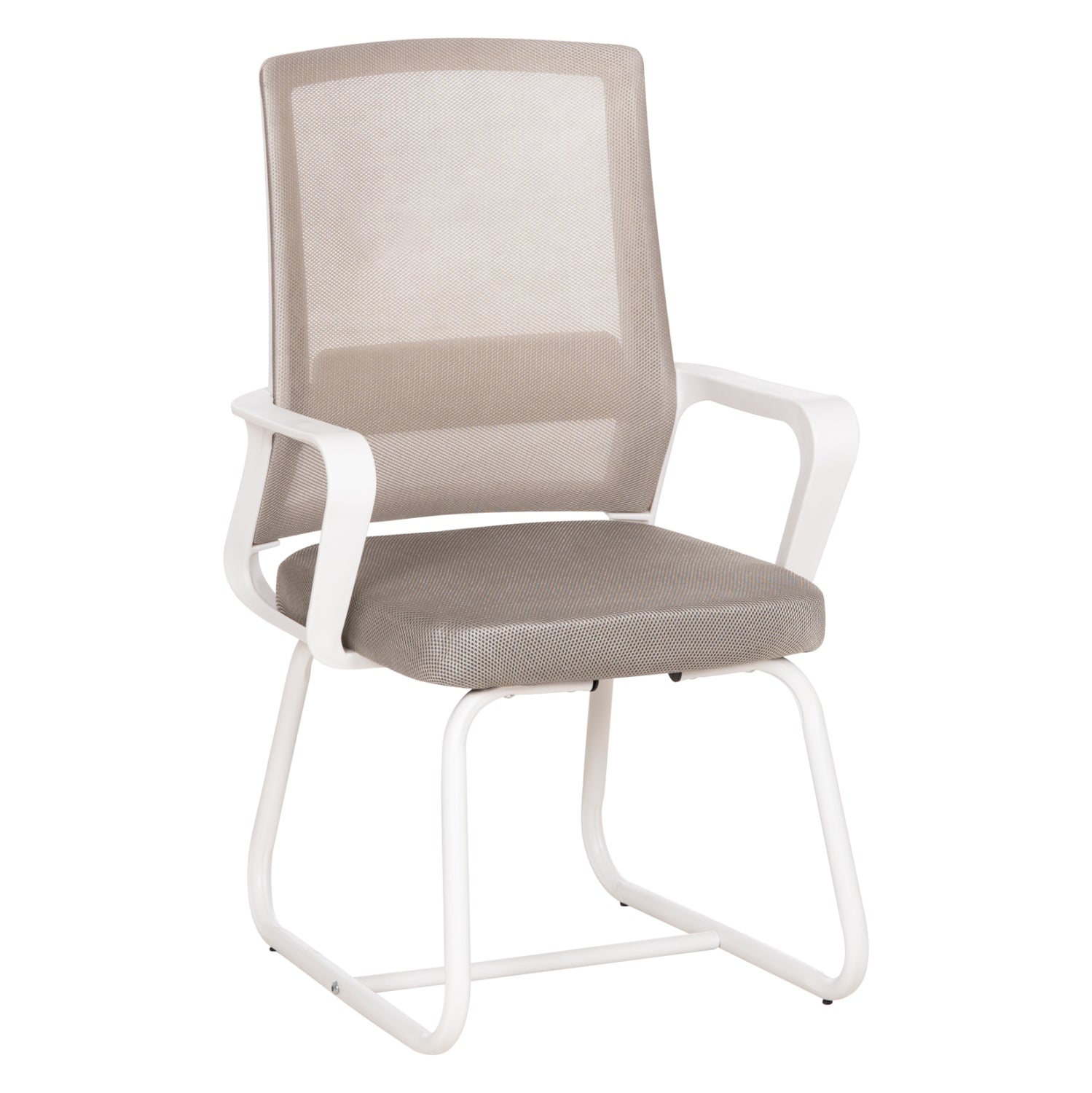 VISITOR'S CHAIR CASTER HM1228.02 WHITE METAL/PP--LIGHT GREY MESH 58x56x93Hcm.