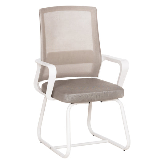 VISITOR'S CHAIR CASTER HM1228.02 WHITE METAL/PP--LIGHT GREY MESH 58x56x93Hcm.