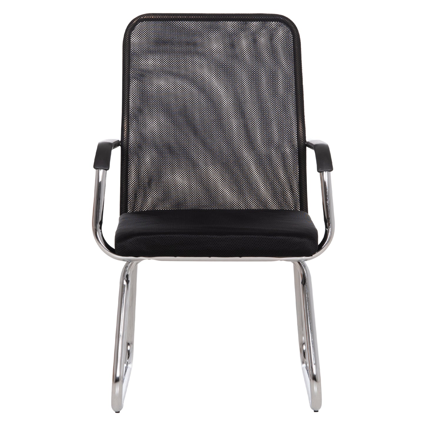 VISITOR'S CHAIR STED HM1232.01 BLACK MESH--CHROMED LEGS/ARMS 55x59x89Hcm