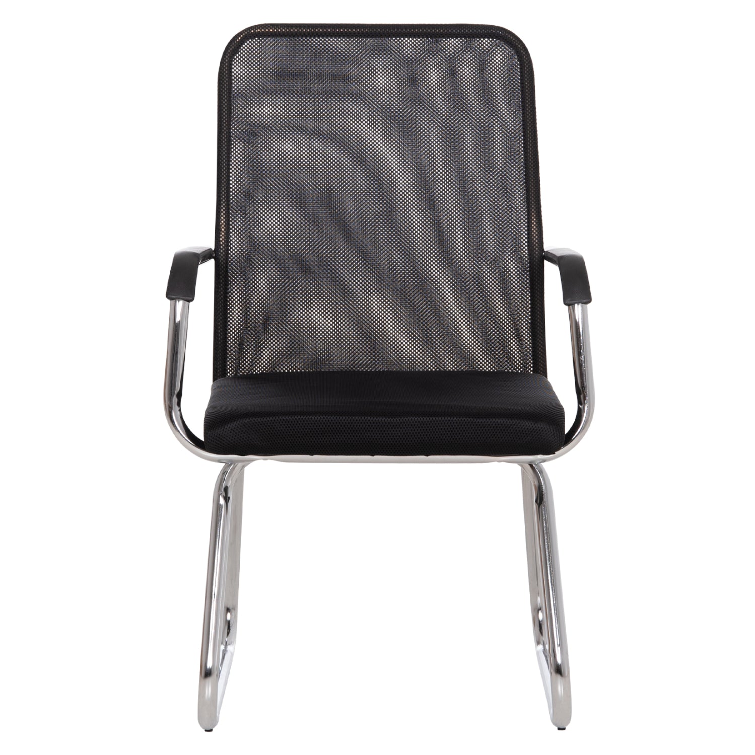 VISITOR'S CHAIR STED HM1232.01 BLACK MESH--CHROMED LEGS/ARMS 55x59x89Hcm