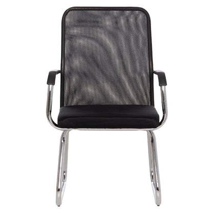 VISITOR'S CHAIR STED HM1232.01 BLACK MESH--CHROMED LEGS/ARMS 55x59x89Hcm
