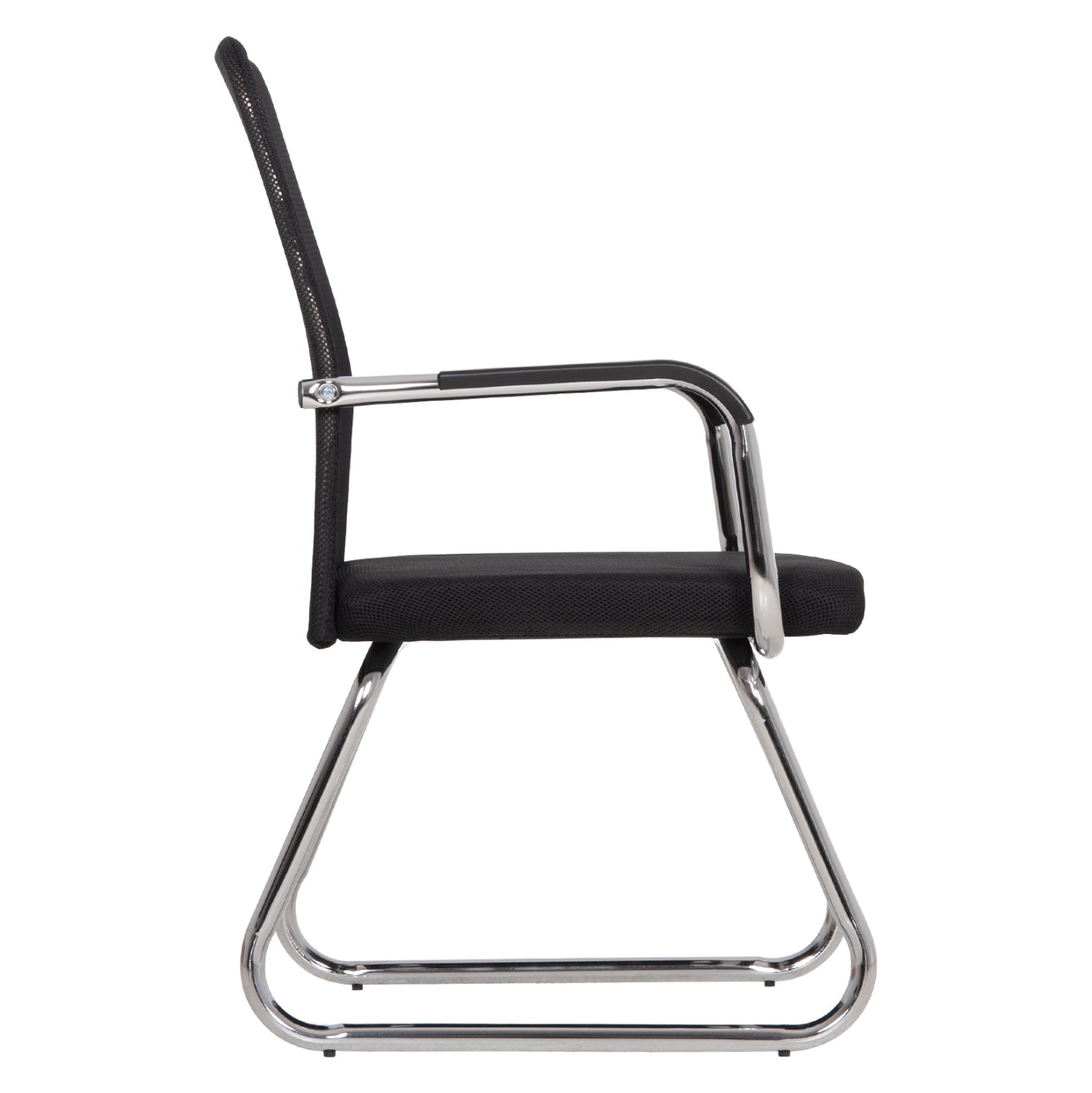 VISITOR'S CHAIR STED HM1232.01 BLACK MESH--CHROMED LEGS/ARMS 55x59x89Hcm