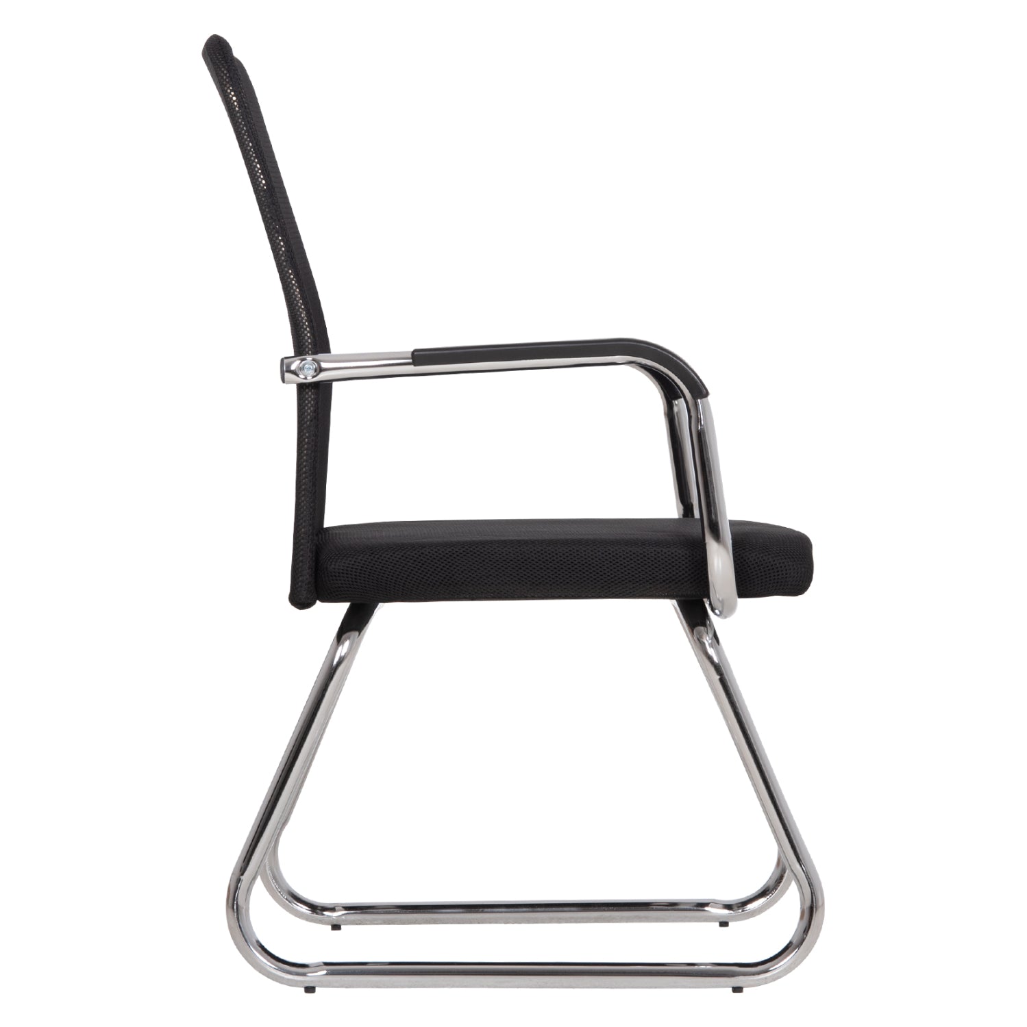 VISITOR'S CHAIR STED HM1232.01 BLACK MESH--CHROMED LEGS/ARMS 55x59x89Hcm
