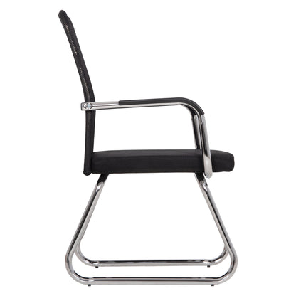 VISITOR'S CHAIR STED HM1232.01 BLACK MESH--CHROMED LEGS/ARMS 55x59x89Hcm