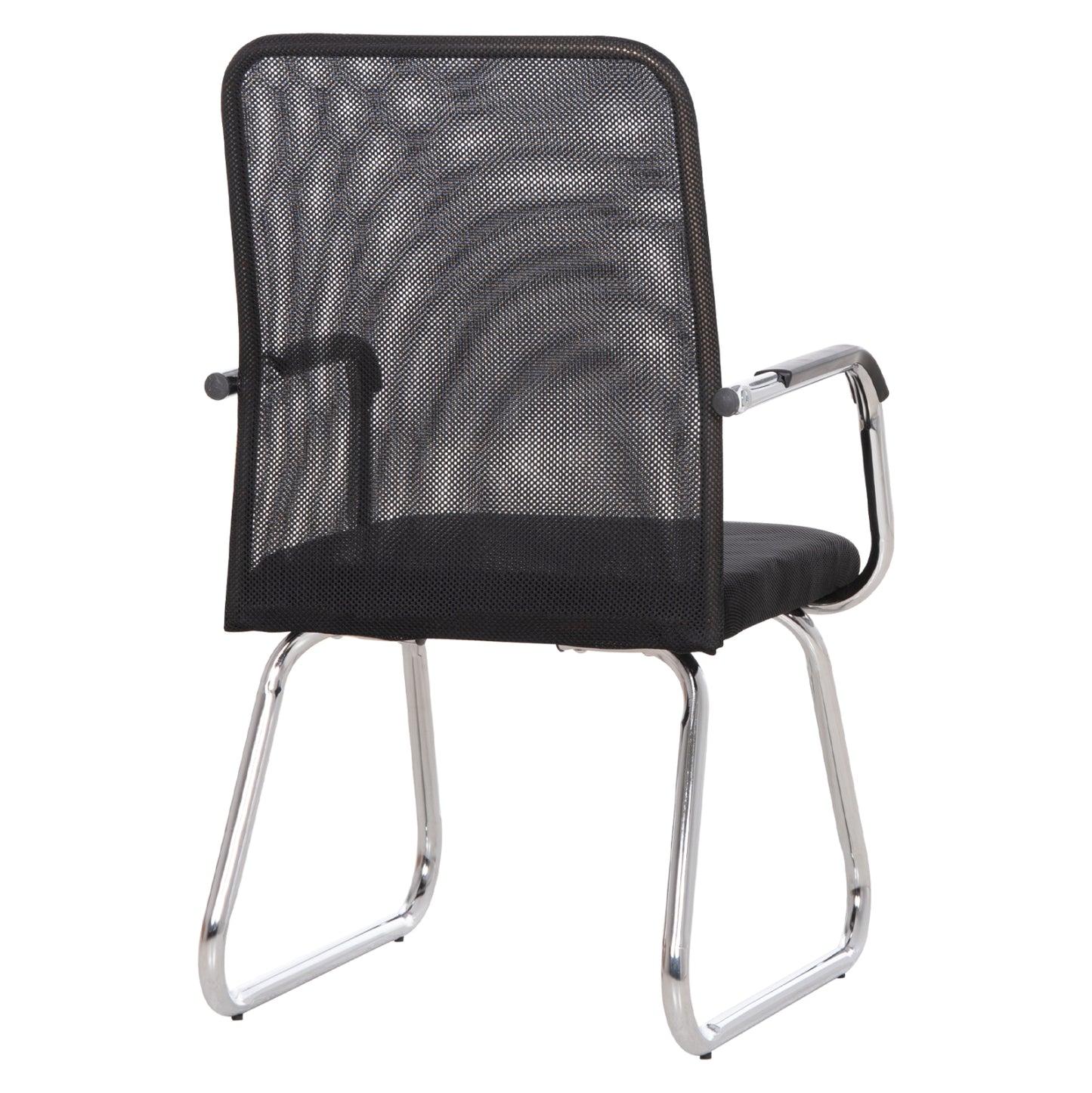 VISITOR'S CHAIR STED HM1232.01 BLACK MESH--CHROMED LEGS/ARMS 55x59x89Hcm